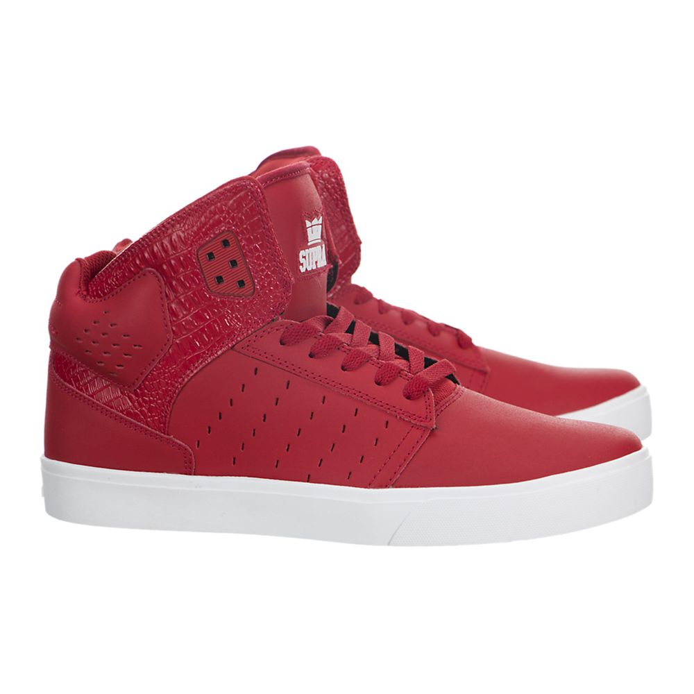 Chaussures de Skate Supra Atom Rouge Cardinal/Off White Homme | OIG-09354249